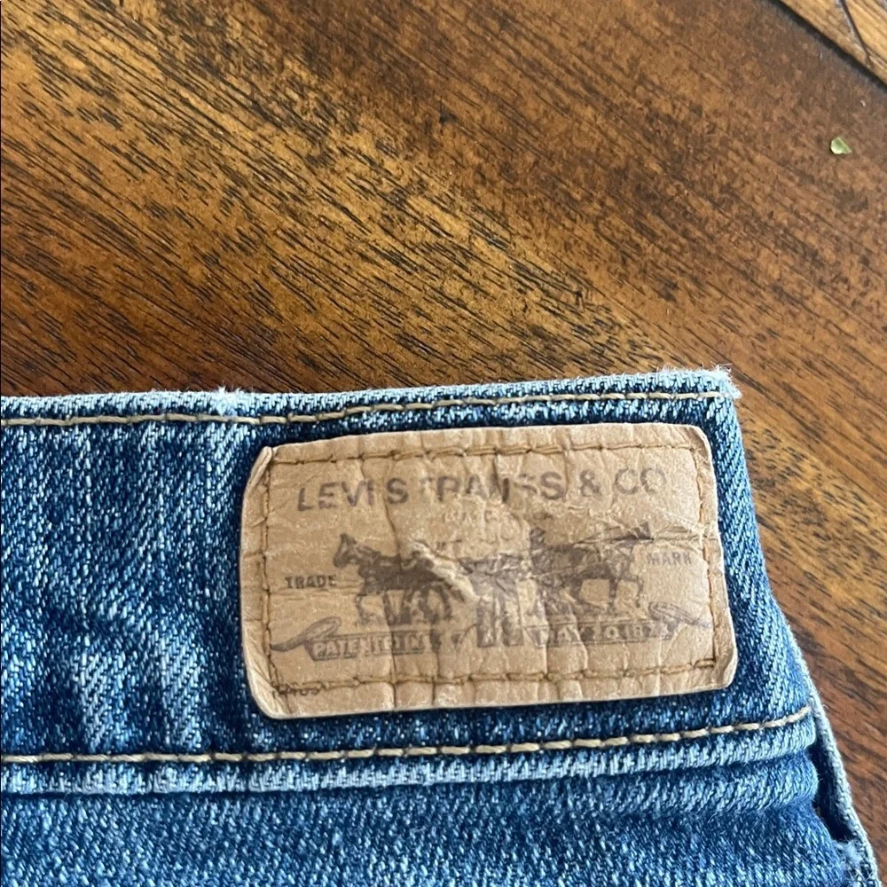 Vintage Levi’s 515 boot cut blue denim jeans size 8 short mid rise distressed 8p - Picture 7 of 16